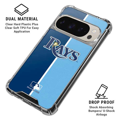 MLB Tampa Bay Rays Split Pixel 9/9 Pro Clear Case